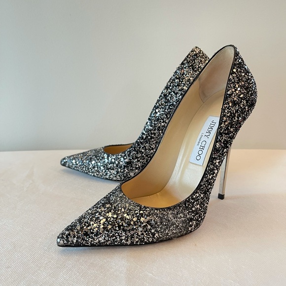 ❌🚫Sold 🚫❌! ! ! Jimmy Choo Anouk ombré 120mm glitter 38.5 - Picture 5 of 7